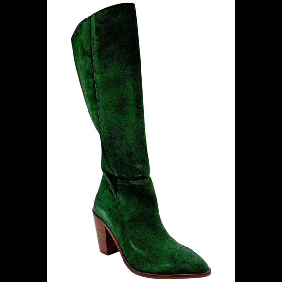 INTENTIONALLY Shoes - INTENTIONALLY BLANK Women's Suede Tall Medium Calf Boot Debbie Forest - Medium
